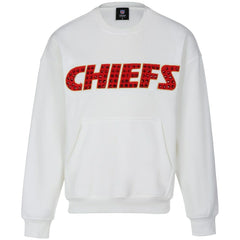 Kansas City Chiefs Cuce Women's Chenille Jeweled Sweatshirt - White - NFL