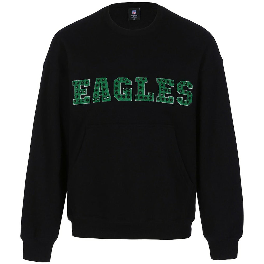 Philadelphia Eagles Cuce Women's Chenille Jeweled Sweatshirt - Black - NFL