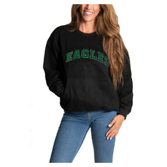 Philadelphia Eagles Cuce Women's Chenille Jeweled Sweatshirt - Black - NFL