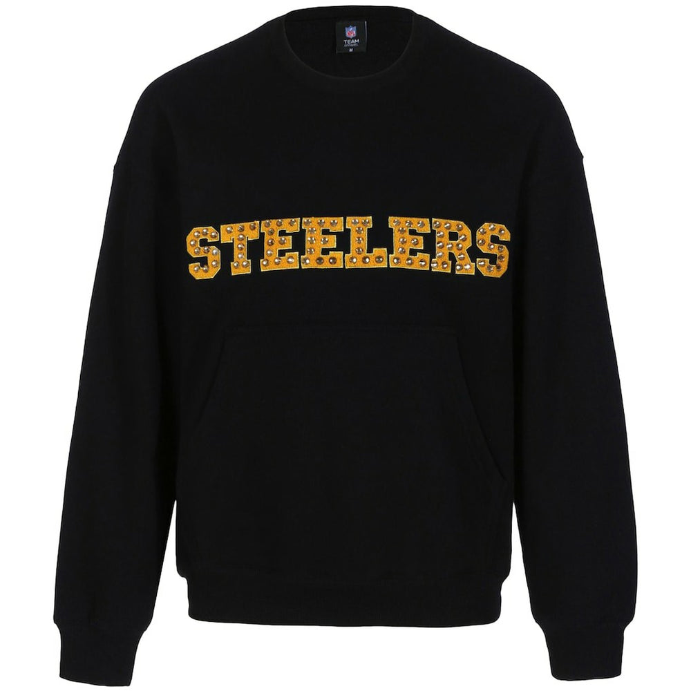 Pittsburgh Steelers Cuce Women's Chenille Jeweled Sweatshirt - Black - NFL