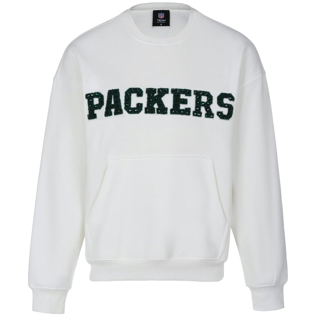 Green Bay Packers Cuce Women's Chenille Jeweled Sweatshirt - White - NFL