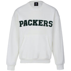 Green Bay Packers Cuce Women's Chenille Jeweled Sweatshirt - White - NFL