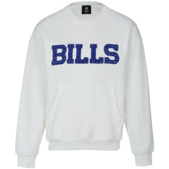 Buffalo Bills Cuce Women's Chenille Jeweled Sweatshirt - White - NFL