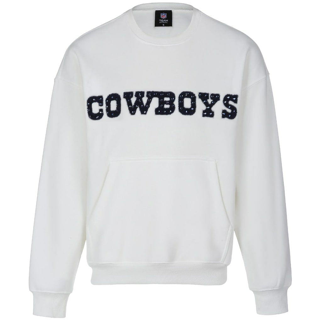 Dallas Cowboys Cuce Women's Chenille Jeweled Sweatshirt - White - NFL