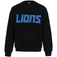Detroit Lions Cuce Women's Chenille Jeweled Sweatshirt - Black - NFL