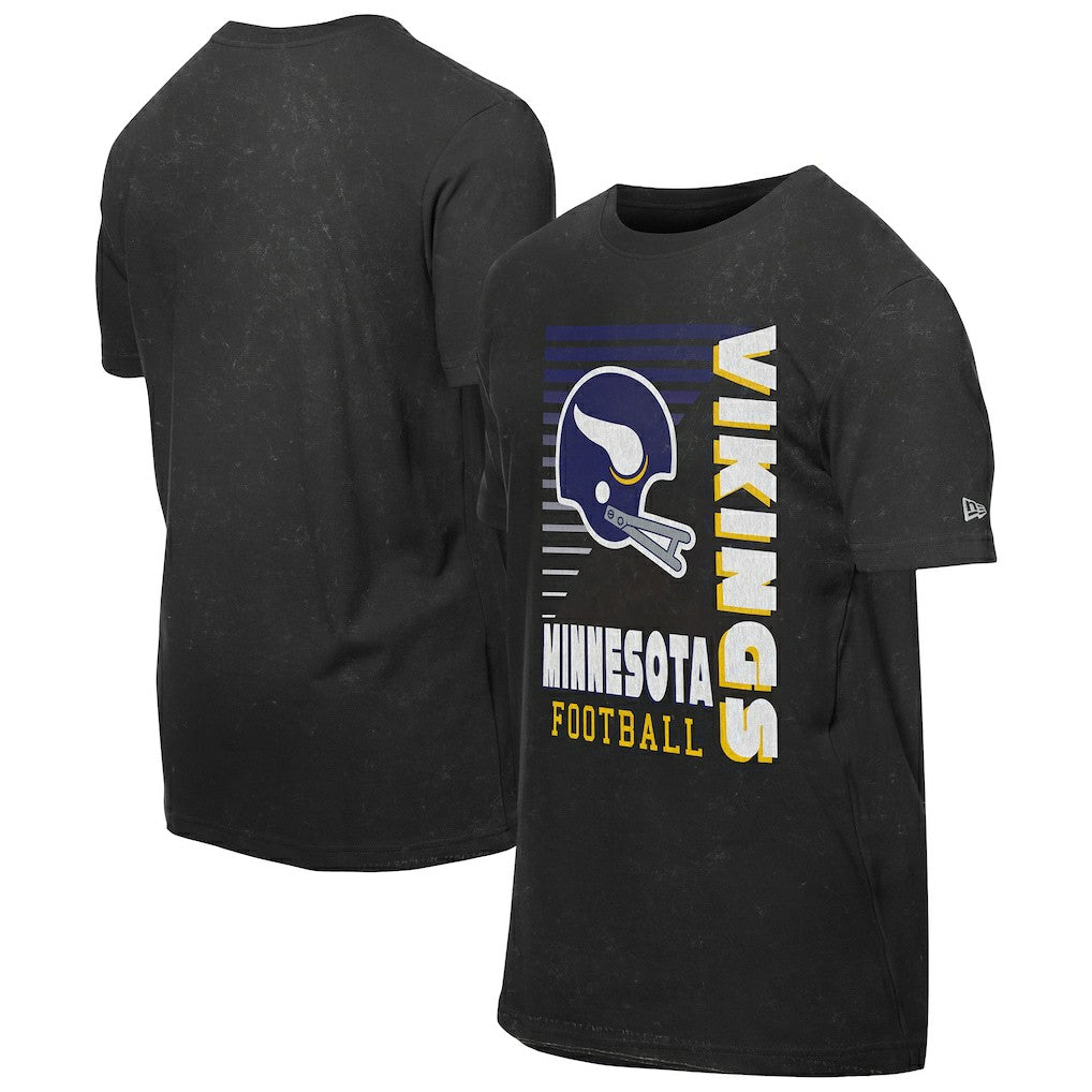 Minnesota Vikings New Era Retro Logo Enzyme Washed Oversized T-Shirt - Black - NFL
