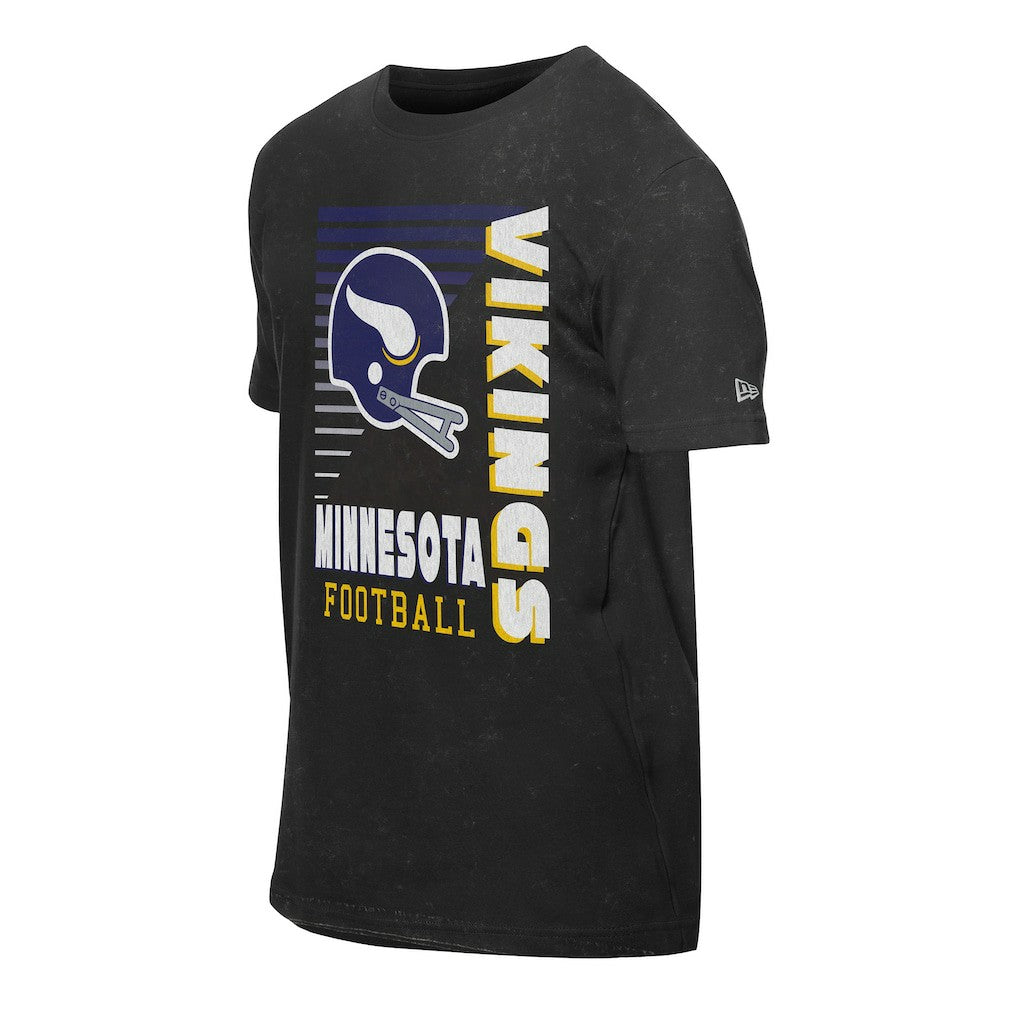 Minnesota Vikings New Era Retro Logo Enzyme Washed Oversized T-Shirt - Black - NFL
