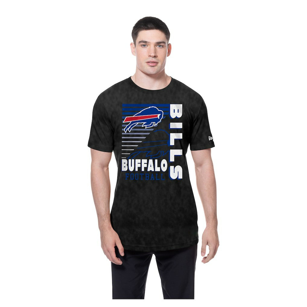 Buffalo Bills New Era Retro Logo Enzyme Washed Oversized T-Shirt - Black - NFL