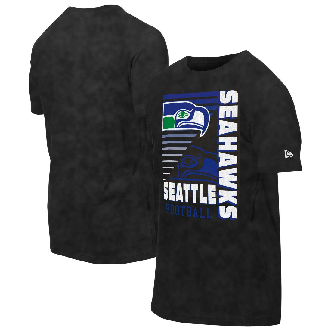 Seattle Seahawks New Era Retro Logo Enzyme Washed Oversized T-Shirt - Black - NFL
