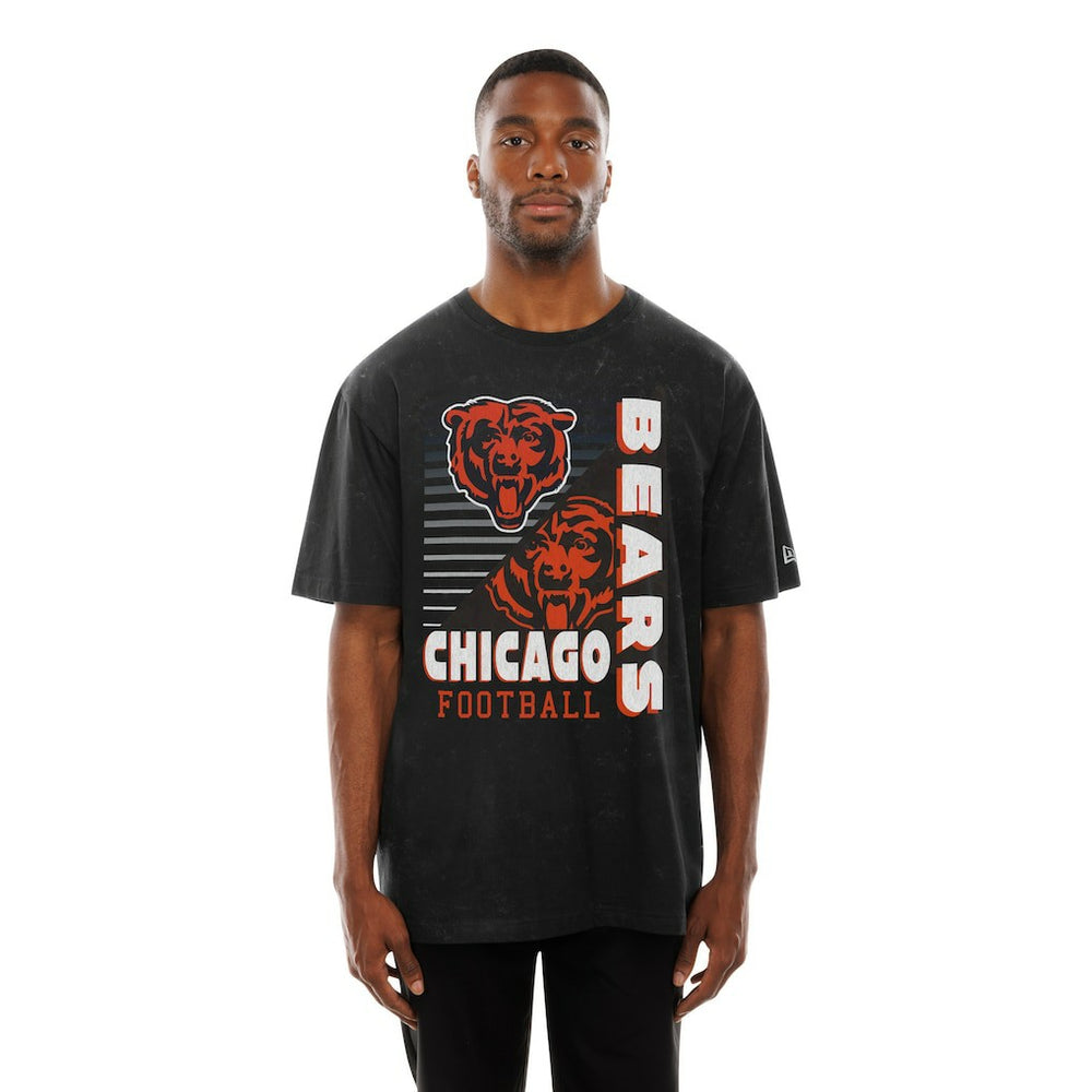 Chicago Bears New Era Enzyme Washed Oversized T-Shirt - Black - NFL