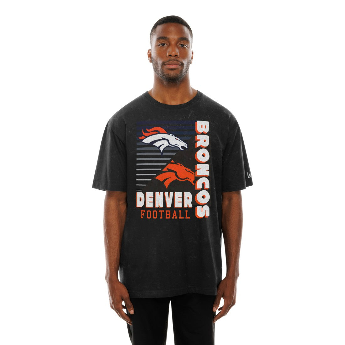 Denver Broncos New Era Enzyme Washed Oversized T-Shirt - Black - NFL