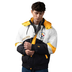 Pittsburgh Steelers Pro Player Shoulder To Shoulder Polyfill Full-Zip Hooded Jacket - Black/Gold - NFL