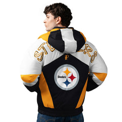 Pittsburgh Steelers Pro Player Shoulder To Shoulder Polyfill Full-Zip Hooded Jacket - Black/Gold - NFL