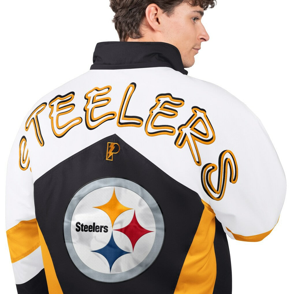 Pittsburgh Steelers Pro Player Shoulder To Shoulder Polyfill Full-Zip Hooded Jacket - Black/Gold - NFL