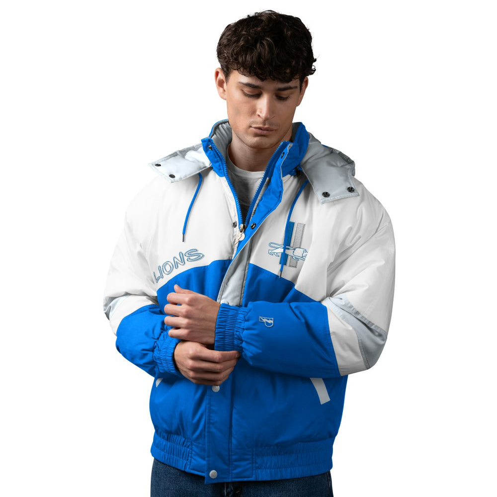 Detroit Lions Pro Player Shoulder To Shoulder Polyfill Full-Zip Hooded Jacket - Blue - NFL