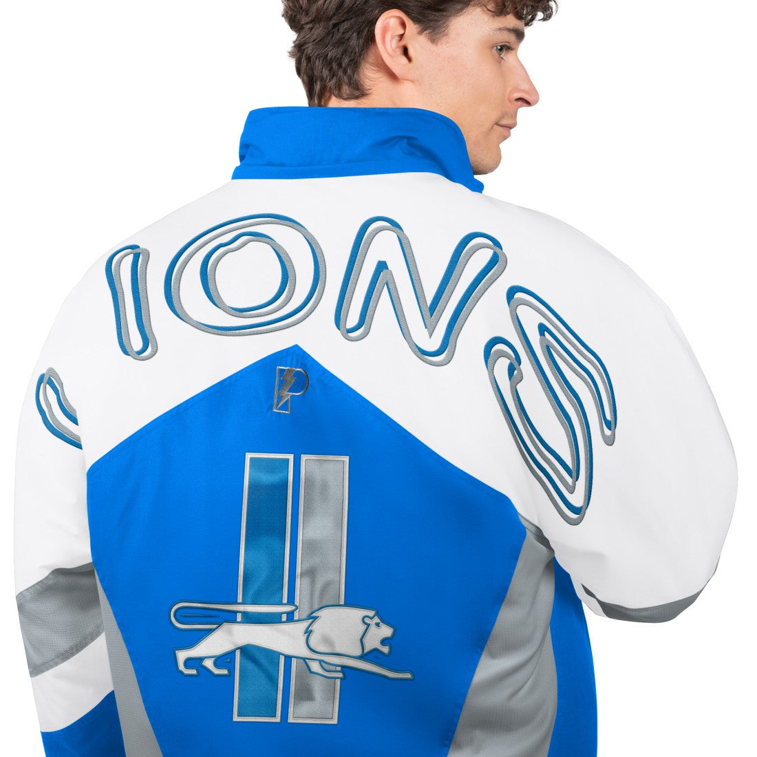 Detroit Lions Pro Player Shoulder To Shoulder Polyfill Full-Zip Hooded Jacket - Blue - NFL
