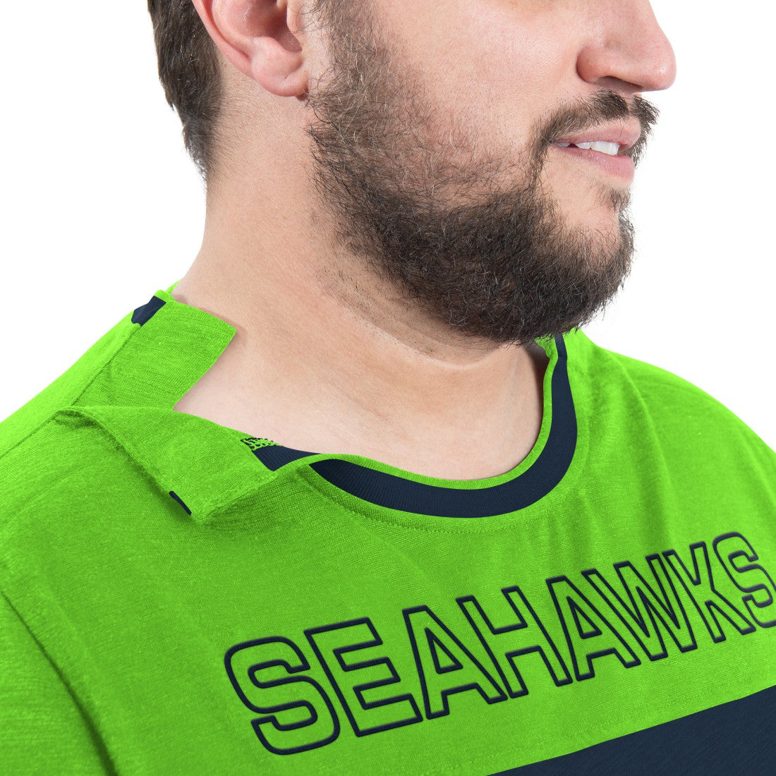 Seattle Seahawks G-III Sports by Carl Banks Adaptive Outlast Long Sleeve T-Shirt - College Navy/Neon Green - NFL