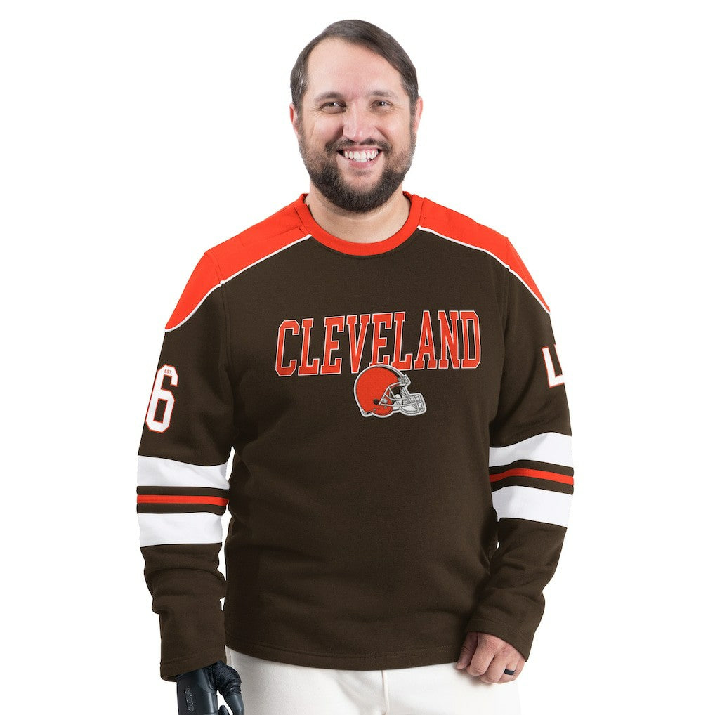 Cleveland Browns G-III Sports by Carl Banks Adaptive Lord Stanley Crewneck Sweatshirt - Brown - NFL