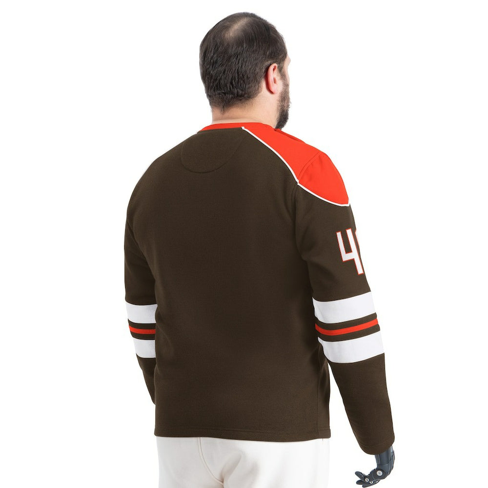 Cleveland Browns G-III Sports by Carl Banks Adaptive Lord Stanley Crewneck Sweatshirt - Brown - NFL