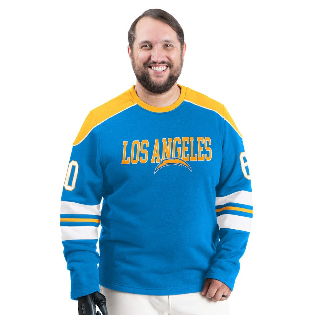Los Angeles Chargers G-III Sports by Carl Banks Adaptive Lord Stanley Crewneck Sweatshirt - Powder Blue - NFL