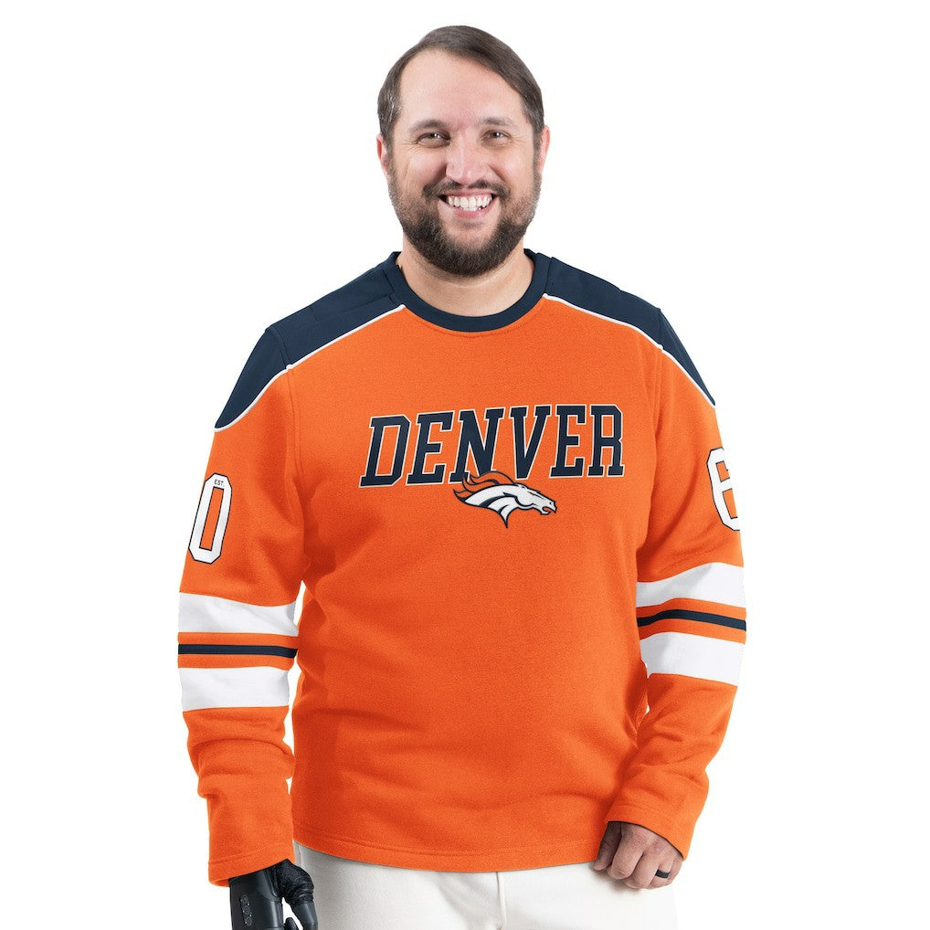 Denver Broncos G-III Sports by Carl Banks Adaptive Lord Stanley Crewneck Sweatshirt - Orange - NFL