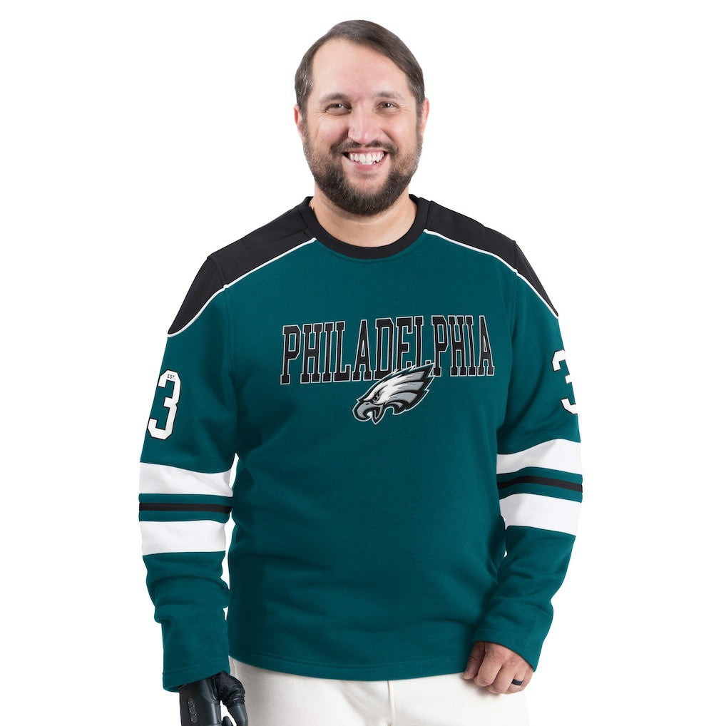 Philadelphia Eagles G-III Sports by Carl Banks Adaptive Lord Stanley Crewneck Sweatshirt - Midnight Green - NFL
