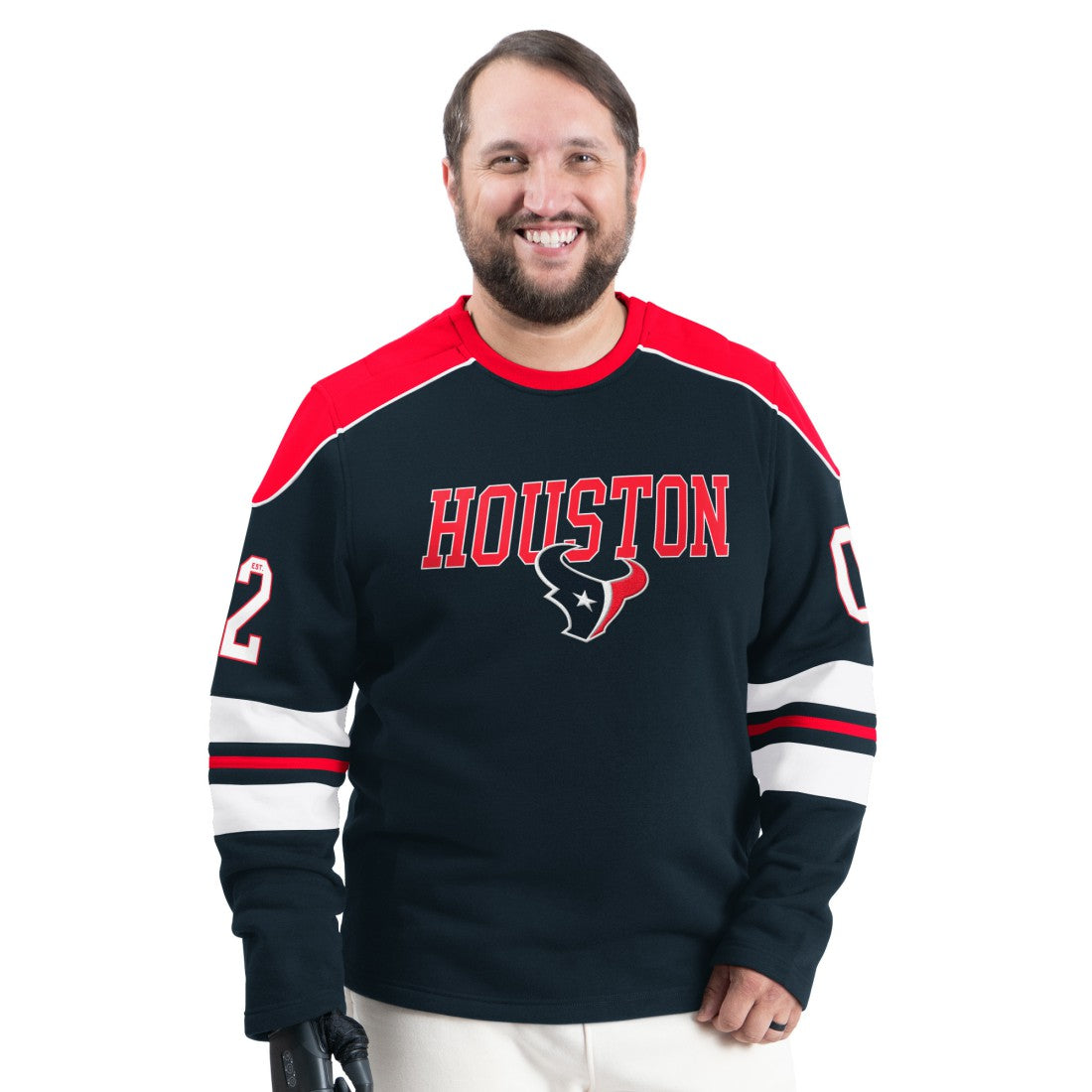 Houston Texans G-III Sports by Carl Banks Adaptive Lord Stanley Crewneck Sweatshirt - Navy - NFL