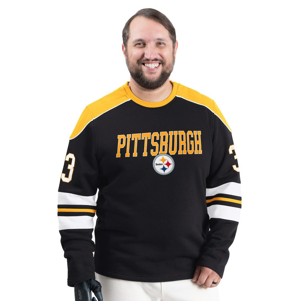 Pittsburgh Steelers G-III Sports by Carl Banks Adaptive Lord Stanley Crewneck Sweatshirt - Black - NFL