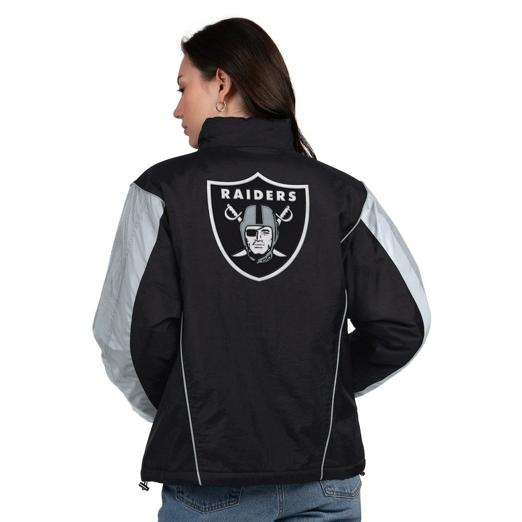 Las Vegas Raiders Starter Women's Thursday Night Gridiron Half-Zip Jacket - Black/Silver - NFL