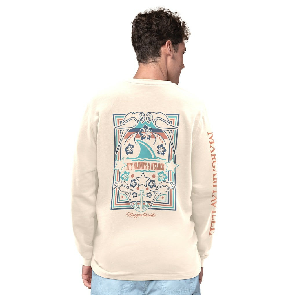 San Francisco 49ers Margaritaville Five O'Clock Henley Long Sleeve T-Shirt - Cream - NFL
