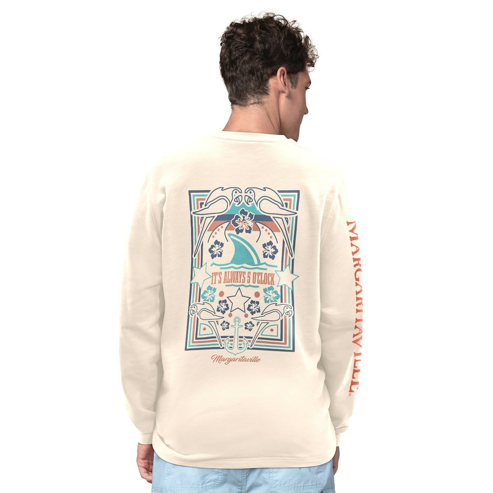 Minnesota Vikings Margaritaville Five O'Clock Henley Long Sleeve T-Shirt - Cream - NFL