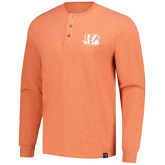 Cincinnati Bengals Margaritaville Five O'Clock Henley Long Sleeve T-Shirt - Coral - NFL