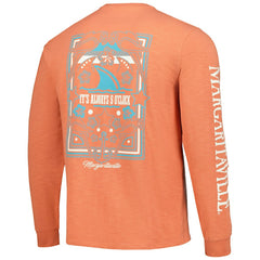 Cincinnati Bengals Margaritaville Five O'Clock Henley Long Sleeve T-Shirt - Coral - NFL