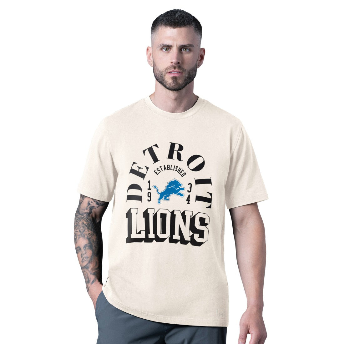 Detroit Lions MSX by Michael Strahan Whiteout Vintage T-Shirt - White - NFL