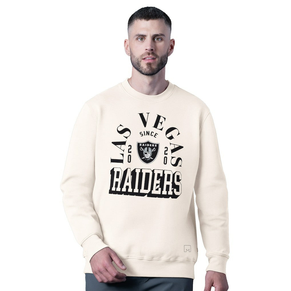 Las Vegas Raiders MSX by Michael Strahan Whiteout Tri-Blend Sweatshirt - White - NFL