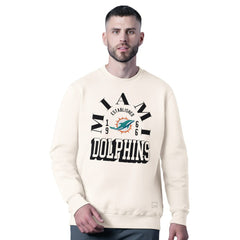 Miami Dolphins MSX by Michael Strahan Whiteout Tri-Blend Sweatshirt - White - NFL