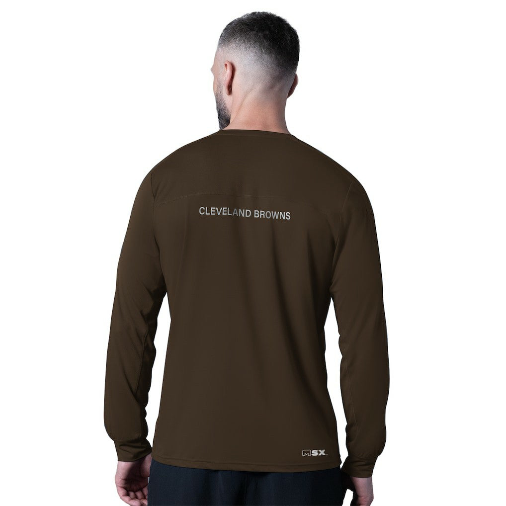 Cleveland Browns MSX by Michael Strahan Forward Long-Sleeve T-Shirt - Brown - NFL