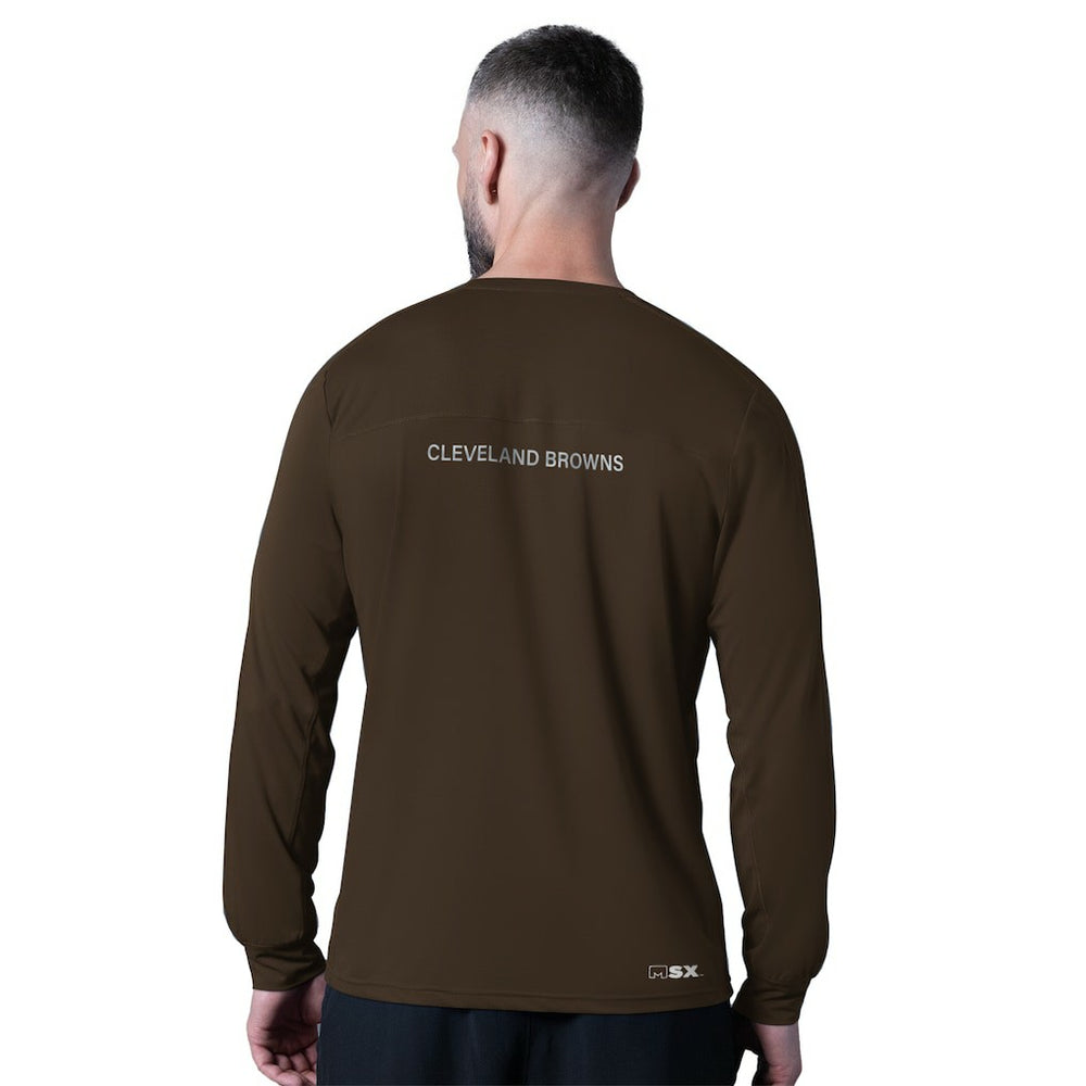 Cleveland Browns MSX by Michael Strahan Forward Long-Sleeve T-Shirt - Brown - NFL