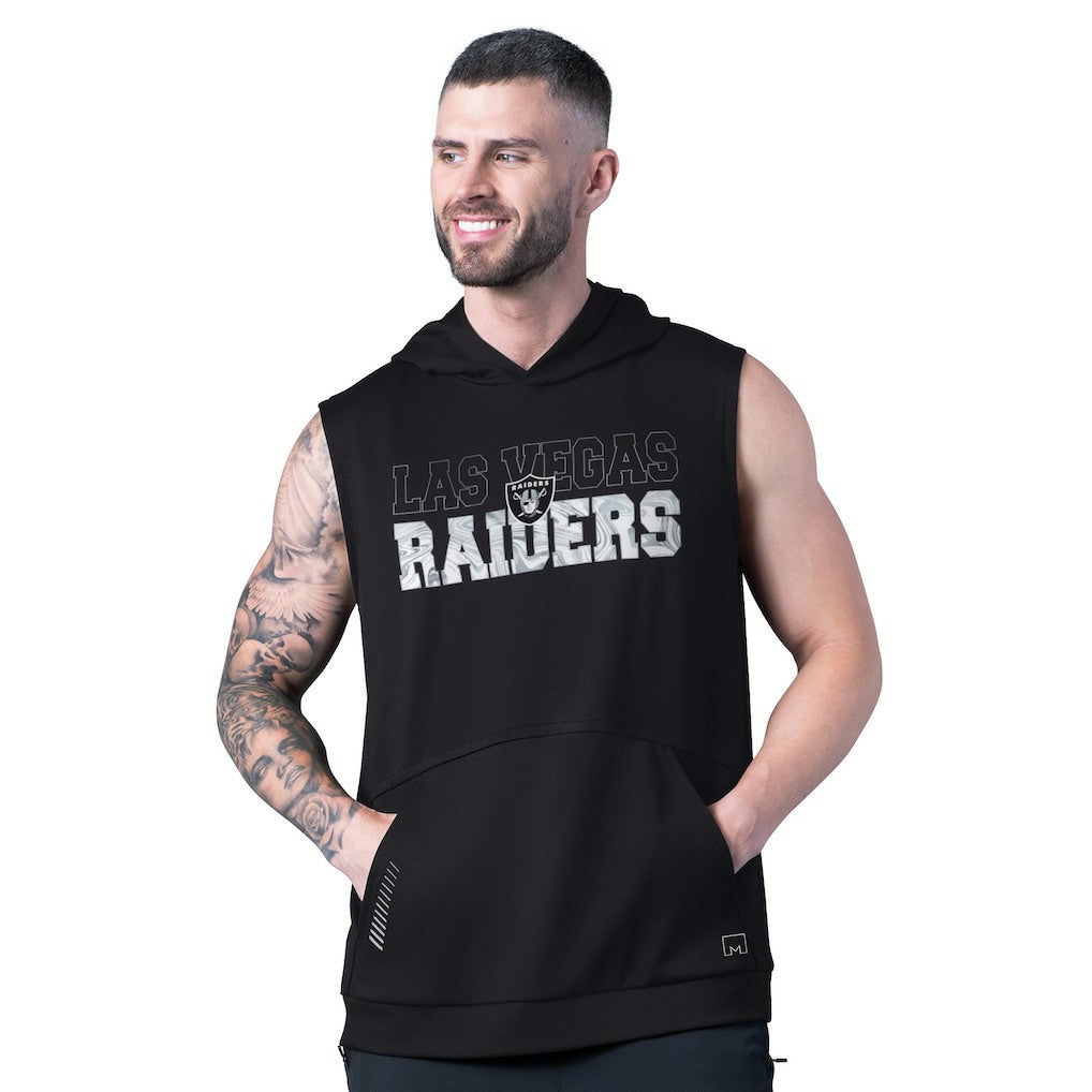 Las Vegas Raiders MSX by Michael Strahan Tri-Blend Rebound Sleeveless Hoodie - Black - NFL