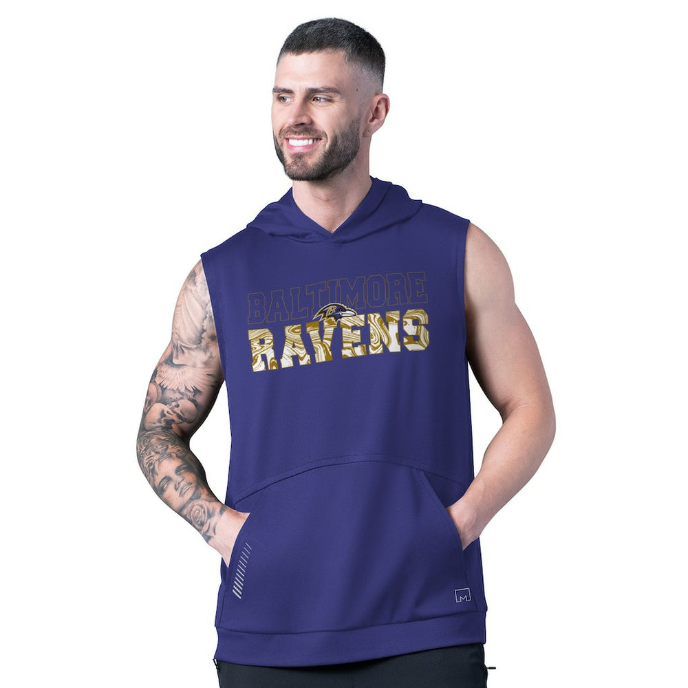 Baltimore Ravens MSX by Michael Strahan Tri-Blend Rebound Sleeveless Hoodie - Purple - NFL