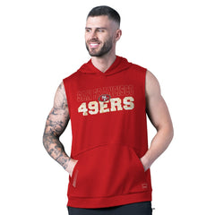 San Francisco 49ers MSX by Michael Strahan Tri-Blend Rebound Sleeveless Hoodie - Scarlet - NFL