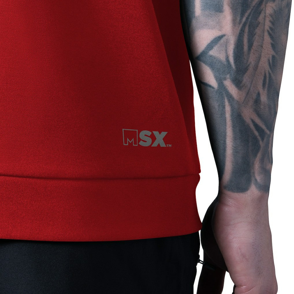 San Francisco 49ers MSX by Michael Strahan Tri-Blend Rebound Sleeveless Hoodie - Scarlet - NFL