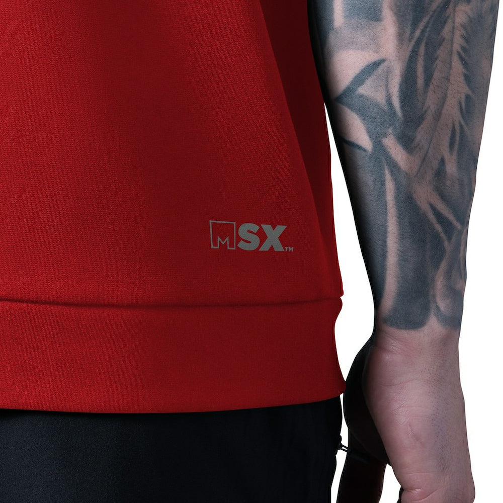 San Francisco 49ers MSX by Michael Strahan Tri-Blend Rebound Sleeveless Hoodie - Scarlet - NFL