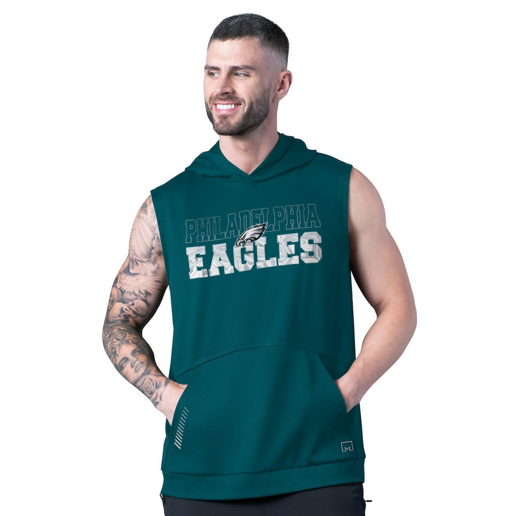 Philadelphia Eagles MSX by Michael Strahan Tri-Blend Rebound Sleeveless Hoodie - Green - NFL