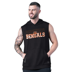 Cincinnati Bengals MSX by Michael Strahan Tri-Blend Rebound Sleeveless Hoodie - Black - NFL