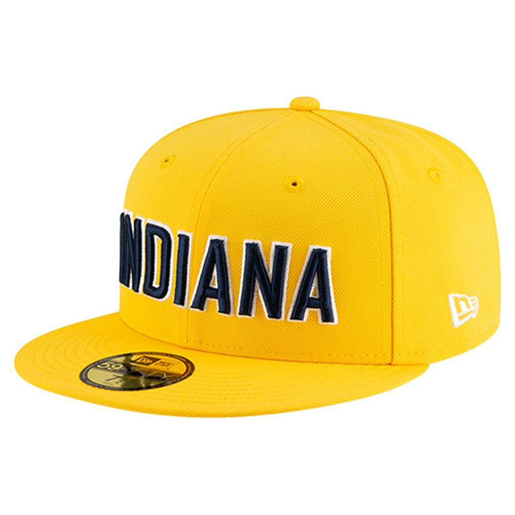New Era Indiana Pacers Statement Edition Jersey Hook 59Fifty Fitted Hat Gold