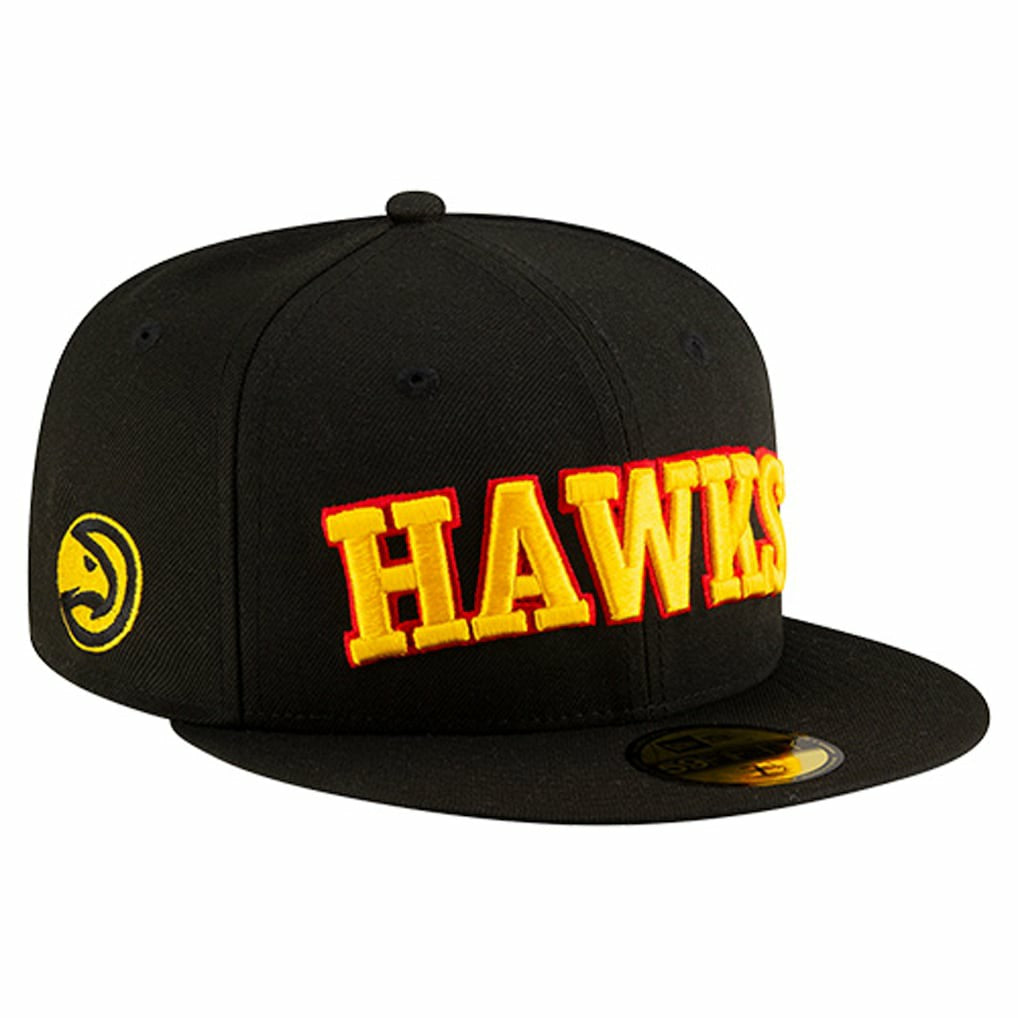 New Era Atlanta Hawks Statement Edition Jersey Hook 59Fifty Fitted Hat Black