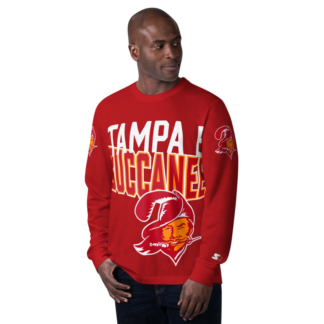 Tampa Bay Buccaneers Starter Extreme Clutch Hit Vintage Logo Long Sleeve T-Shirt - Red - NFL