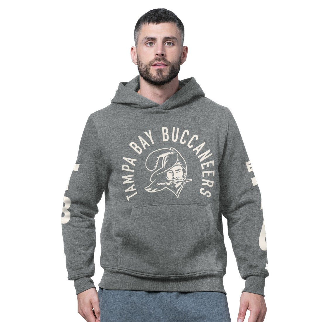 Tampa Bay Buccaneers Starter Handoff Vintage Logo Fleece Hoodie Sweatshirt - Charcoal - NFL