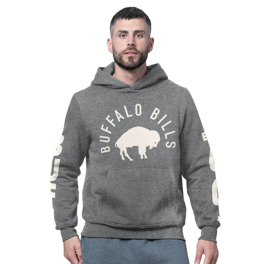 Buffalo Bills Starter Handoff Vintage Logo Fleece Hoodie Sweatshirt - Charcoal - NFL